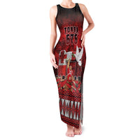 Custom Tonga 676 Haamonga a Maui Family Matching Tank Maxi Dress and Hawaiian Shirt Tongan Sipi Tau Unique Dance LT9 Mom's Dress Red - Polynesian Pride