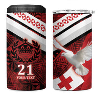 Custom Tonga XIII Rugby Tribal Tattoo 4 in 1 Can Cooler Tumbler Mate Ma'a Tonga Kupesi Ngatu Grunge Style LT9 One Size: 16 oz Red - Polynesian Pride