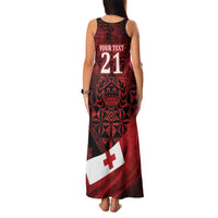 Custom Tonga XIII Rugby Tribal Tattoo Family Matching Tank Maxi Dress and Hawaiian Shirt Mate Ma'a Tonga Kupesi Ngatu Grunge Style LT9 - Polynesian Pride