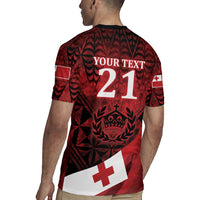 Custom Tonga XIII Rugby Tribal Tattoo Rugby Jersey Mate Ma'a Tonga Kupesi Ngatu Grunge Style
