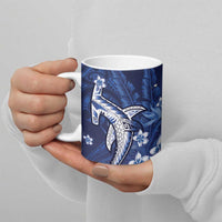 Personalized Hawaiian Maori Hammerhead Shark Ceramic Mug Polu Plumeria - Polynesian Pride