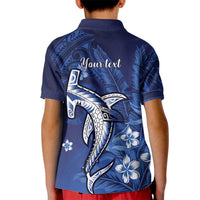 Personalized Hawaiian Maori Hammerhead Shark Kid Polo Shirt Polu Plumeria - Polynesian Pride