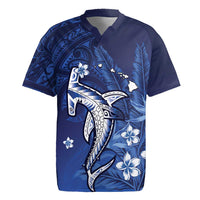 Personalized Hawaiian Maori Hammerhead Shark Rugby Jersey Polu Plumeria - Polynesian Pride