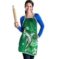 Personalized Hawaiian Maori Hammerhead Shark Apron Omaomao Plumeria - Polynesian Pride