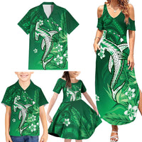 Personalized Hawaiian Maori Hammerhead Shark Family Matching Summer Maxi Dress and Hawaiian Shirt Omaomao Plumeria LT9 - Polynesian Pride