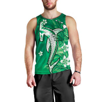 Personalized Hawaiian Maori Hammerhead Shark Men Tank Top Omaomao Plumeria - Polynesian Pride