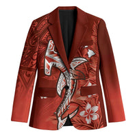 Personalized Hawaiian Maori Hammerhead Shark Blazer Ulaula Plumeria - Polynesian Pride