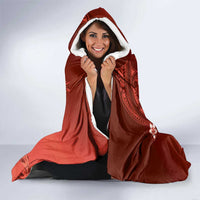 Personalized Hawaiian Maori Hammerhead Shark Hooded Blanket Ulaula Plumeria - Polynesian Pride