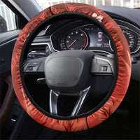 Hawaiian Maori Hammerhead Shark Steering Wheel Cover Ulaula Plumeria - Polynesian Pride