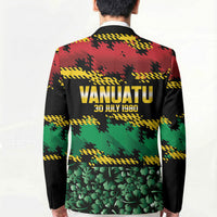 Vanuatu 46th Year Anniversary Blazer 30 July 1980 Hibiscus Seamless Pattern