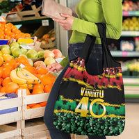 Vanuatu 46th Year Anniversary Grocery Bag 30 July 1980 Hibiscus Seamless Pattern