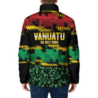 Vanuatu 46th Year Anniversary Padded Jacket 30 July 1980 Hibiscus Seamless Pattern