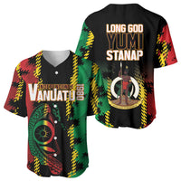 Vanuatu 46th Year Anniversary Baseball Jersey Tamtam Slit Drums Long God Yumi Stanap