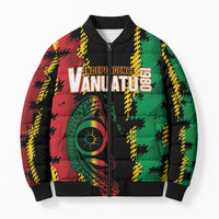 Vanuatu 46th Year Anniversary Bomber Puffer Jacket Tamtam Slit Drums Long God Yumi Stanap
