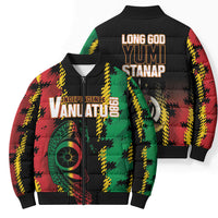Vanuatu 46th Year Anniversary Bomber Puffer Jacket Tamtam Slit Drums Long God Yumi Stanap