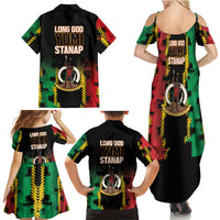 Vanuatu 46th Year Anniversary Family Matching Summer Maxi Dress and Hawaiian Shirt Tamtam Slit Drums Long God Yumi Stanap LT9 - Polynesian Pride