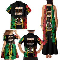 Vanuatu 46th Year Anniversary Family Matching Tank Maxi Dress and Hawaiian Shirt Tamtam Slit Drums Long God Yumi Stanap LT9 - Polynesian Pride