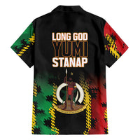 Vanuatu 46th Year Anniversary Hawaiian Shirt Tamtam Slit Drums Long God Yumi Stanap
