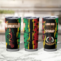 Vanuatu 46th Year Anniversary Tumbler Cup Tamtam Slit Drums Long God Yumi Stanap