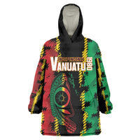 Vanuatu 46th Year Anniversary Wearable Blanket Hoodie Tamtam Slit Drums Long God Yumi Stanap