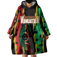 Vanuatu 46th Year Anniversary Wearable Blanket Hoodie Tamtam Slit Drums Long God Yumi Stanap