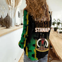 Vanuatu 46th Year Anniversary Women Casual Shirt Tamtam Slit Drums Long God Yumi Stanap