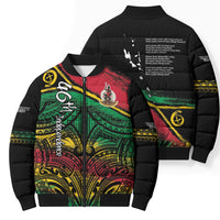 Vanuatu 46th Year Anniversary Bomber Puffer Jacket Vintage Grunge Vanuatu Flag Heritage