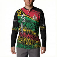 Vanuatu 46th Year Anniversary Button Sweatshirt Vintage Grunge Vanuatu Flag Heritage