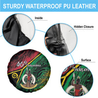Vanuatu 46th Year Anniversary Spare Tire Cover Vintage Grunge Vanuatu Flag Heritage