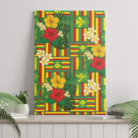 Hawaii Kanaka Maoli Hibiscus Canvas Wall Art Hawaiian Flag Motif