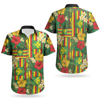 Hawaii Kanaka Maoli Hibiscus Couples Matching Puletasi and Hawaiian Shirt Hawaiian Flag Motif LT9 - Polynesian Pride