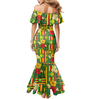 Hawaii Kanaka Maoli Hibiscus Family Matching Mermaid Dress and Hawaiian Shirt Hawaiian Flag Motif LT9 - Polynesian Pride