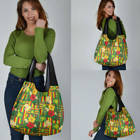 Hawaii Kanaka Maoli Hibiscus Grocery Bag Hawaiian Flag Motif