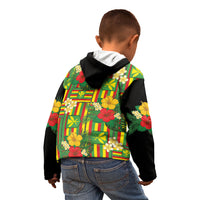 Hawaii Kanaka Maoli Hibiscus Kid Hoodie Hawaiian Flag Motif