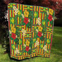 Hawaii Kanaka Maoli Hibiscus Quilt Hawaiian Flag Motif