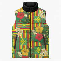Hawaii Kanaka Maoli Hibiscus Sleeveless Puffer Jacket Hawaiian Flag Motif