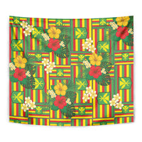 Hawaii Kanaka Maoli Hibiscus Tapestry Hawaiian Flag Motif