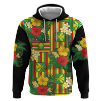Hawaii Kanaka Maoli Hibiscus Zip Hoodie Hawaiian Flag Motif