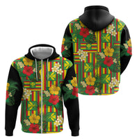 Hawaii Kanaka Maoli Hibiscus Zip Hoodie Hawaiian Flag Motif