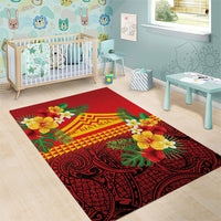 Hawaii Ku Kia'i Mauna Area Rug Hibiscus Kakau Pattern