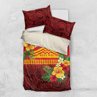 Hawaii Ku Kia'i Mauna Bedding Set Hibiscus Kakau Pattern