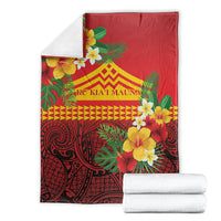 Hawaii Ku Kia'i Mauna Blanket Hibiscus Kakau Pattern