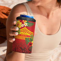 Hawaii Ku Kia'i Mauna Personalized 4 in 1 Can Cooler Tumbler Hibiscus Kakau Pattern