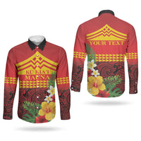 Hawaii Ku Kia'i Mauna Personalized Couples Matching Short Sleeve Bodycon Dress and Long Sleeve Button Shirt Hibiscus Kakau Pattern LT9 - Polynesian Pride