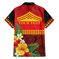 Hawaii Ku Kia'i Mauna Personalized Family Matching Long Sleeve Bodycon Dress and Hawaiian Shirt Hibiscus Kakau Pattern LT9 Dad's Shirt - Long Sleeve Red - Polynesian Pride