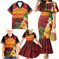 Hawaii Ku Kia'i Mauna Personalized Family Matching Mermaid Dress and Hawaiian Shirt Hibiscus Kakau Pattern LT9 - Polynesian Pride