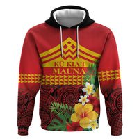 Hawaii Ku Kia'i Mauna Personalized Hoodie Hibiscus Kakau Pattern