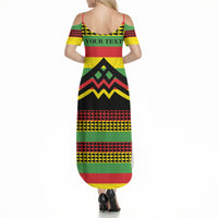 Hawaii Ku Kia'i Mauna Personalized Summer Maxi Dress Hawaiian Kanaka Maoli Motif LT9 - Polynesian Pride