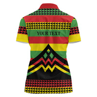 Hawaii Ku Kia'i Mauna Personalized Women Polo Shirt Hawaiian Kanaka Maoli Motif