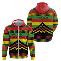 Hawaii Ku Kia'i Mauna Personalized Zip Hoodie Hawaiian Kanaka Maoli Motif